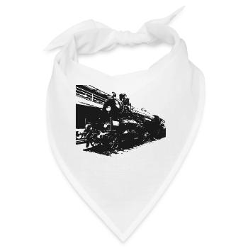 Dampflok, Eisenbahn - Bandana - Weiß - Vorne