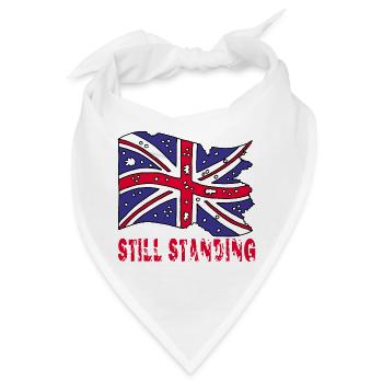 Zerrissene englische Flagge - Bandana - Weiß - Vorne