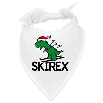 Skirex T-Rex Skifahren Dinosaurier Tyrannosaurus Ski Wortspiel - Bandana - Weiß - Vorne
