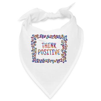 Think positive, coole, Sprüche, Positives Denken - Bandana - Weiß - Vorne
