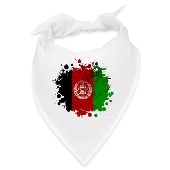 Afghanistan Vintage Splash Design / Geschenkdiee - Bandana - Weiß - Vorne
