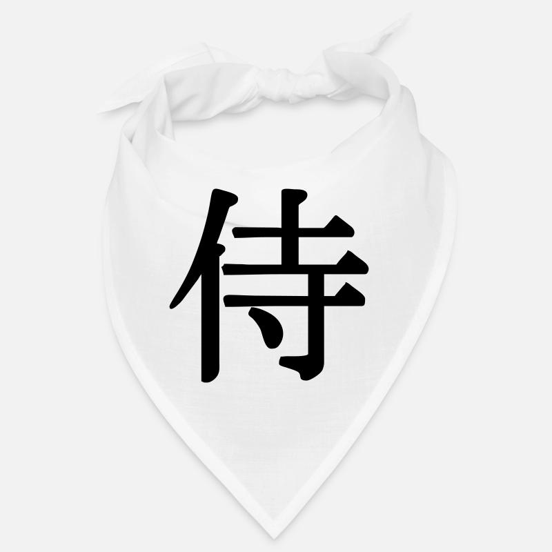 Samouraï en écriture kanji Épéiste japonais - Bandana - blanc
