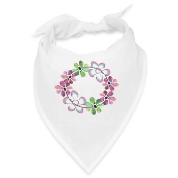 Blume Blüten - Bandana - Weiß - Vorne
