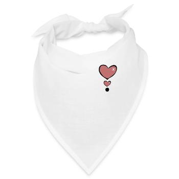 Herzen Herz - Bandana - Weiß - Vorne