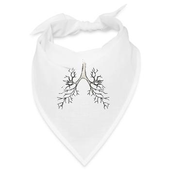 Bronchien Anatomie - Bandana - Weiß - Vorne