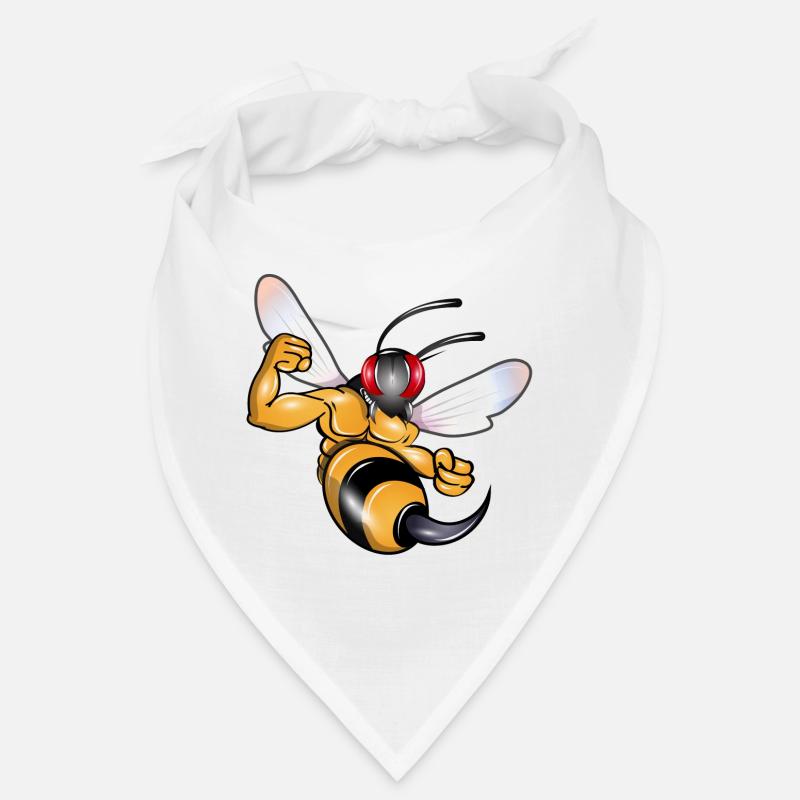 very strong muscular hornet in comic style Bandana