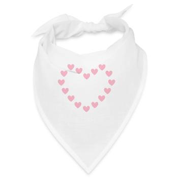 rosa Herzen Herz - Bandana - Weiß - Vorne
