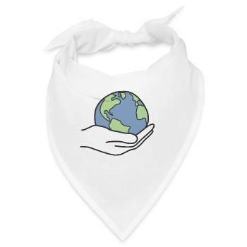 Erde Welt Klimaschutz - Bandana - Weiß - Vorne