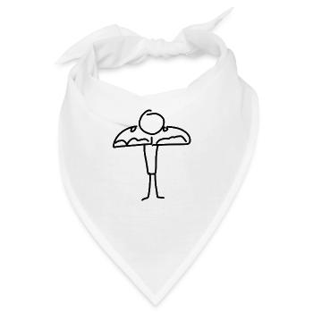 Starke Muskeln - Bandana - Weiß - Vorne