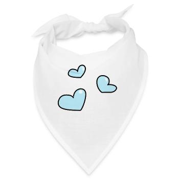 blaue Herzen - Bandana - Weiß - Vorne