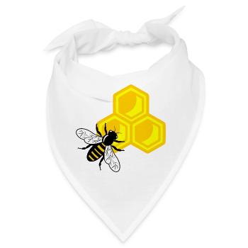 Honigbiene auf Wabe - Bandana - Weiß - Vorne