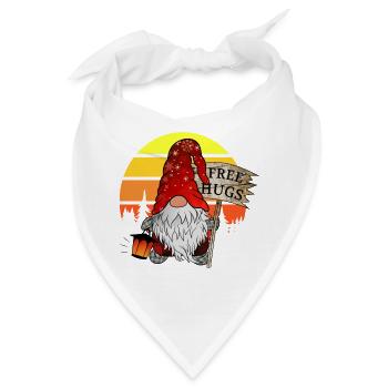 Gnom Weihnachts Wichtel mit Gratis Umarmung - Bandana - Weiß - Vorne