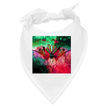 Farbexplosiver Schmetterling Naturkunst - Bandana - Weiß - Vorne