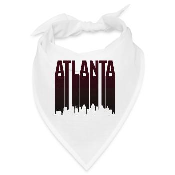 Atlanta Skyline Vertikal Silhouette - Bandana - Weiß - Vorne