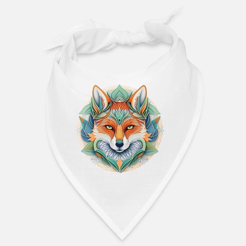 mystical fox mandala natural compound Bandana