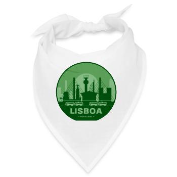 Lisboa Brücken Silhouette Züge - Bandana - Weiß - Vorne