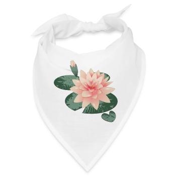Seerosenblüte mit Knospe im Seerosenteich - Bandana - Weiß - Vorne