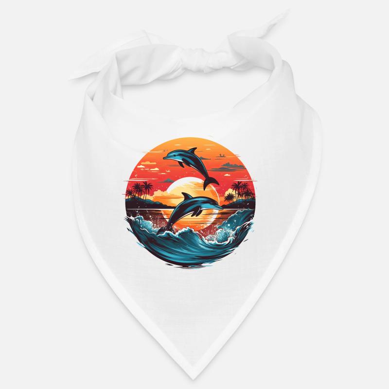 Dauphin dans la mer avant le coucher du soleil, dauphin Bandana