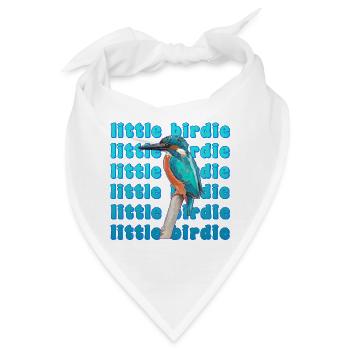 Eisvogel - schöner blauer Vogel – Aquarell Malerei - Bandana - Weiß - Vorne