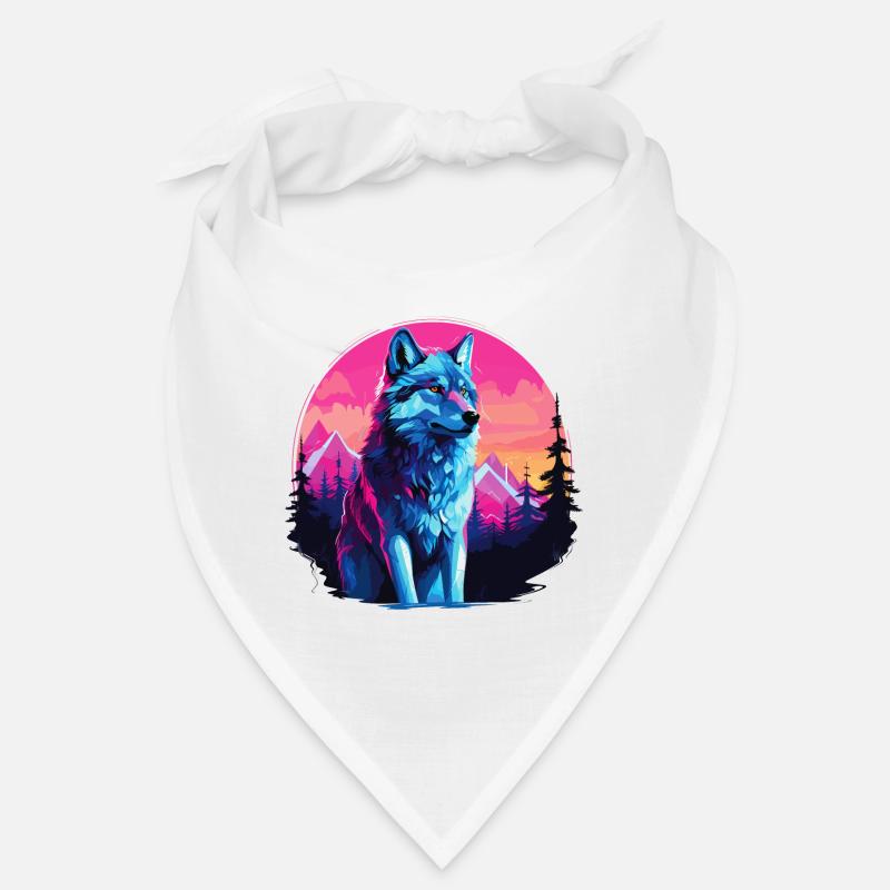 Wolf Wolf Head Wolves Wolf Pack Nature Neon Colorful Bandana