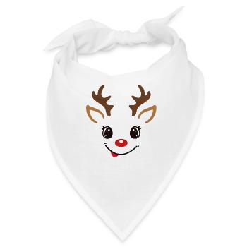 Weihnachts-Rentier - Bandana - Weiß - Vorne