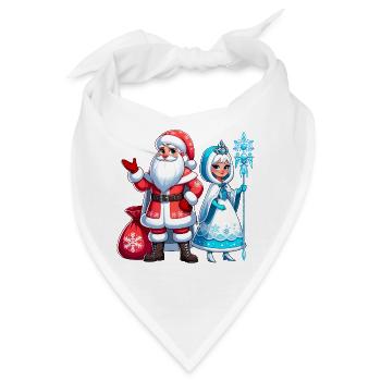Ded Moroz Snegurotschka russischer Weihnachtsmann - Bandana - Weiß - Vorne