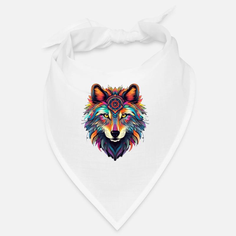 Neon Shadow Wolf Circle Bandana
