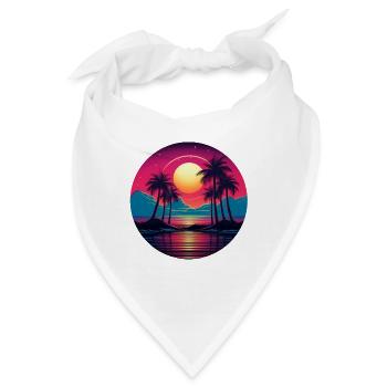Vintage Sunset Graphic 70s Retrowave Synthwave - Bandana - Weiß - Vorne