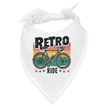 Retro Fahrrad mit Sonnenuntergang Hintergrund - Bandana - Weiß - Vorne