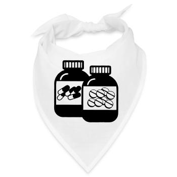 Gläser mit Kapseln und Pillen für die Apotheke - Bandana - Weiß - Vorne