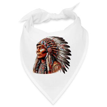 Amerikanisch Indianer Amerikanische Rote Haut - Bandana - Weiß - Vorne