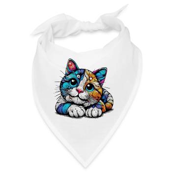 Katze - Bandana - Weiß - Vorne