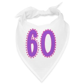 60. 60 JAHRE. 60. JAHRESTAG. 60. GEBURTSTAG. - Bandana - Weiß - Vorne