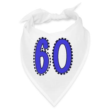 60. 60 JAHRE. 60. JAHRESTAG. 60. GEBURTSTAG. - Bandana - Weiß - Vorne