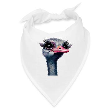 Straußen-Make-up - Bandana - Weiß - Vorne