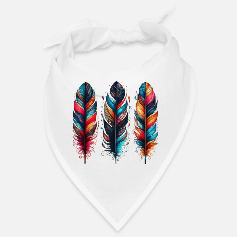 Feder - Bandana - Weiß