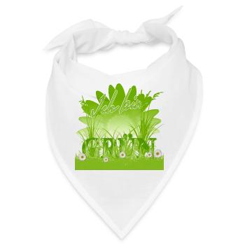 ich bin grün - Blumen Wiese - Bandana - Weiß - Vorne
