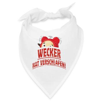 Wecker hat verschlafen - Bandana - Weiß - Vorne
