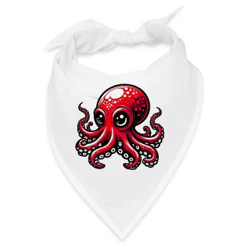 Krake - Bandana - Weiß - Vorne