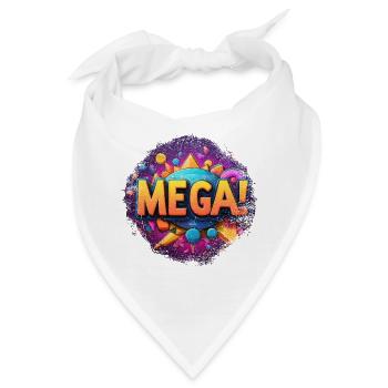 mega Text in 3D - Bandana - Weiß - Vorne