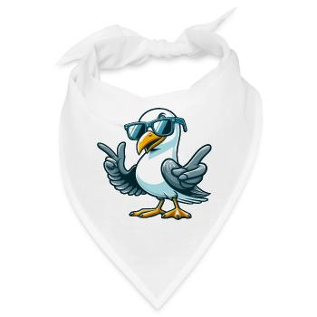 Coole Möwe Sonnenbrille Küste Nordsee Ostsee - Bandana - Weiß - Vorne