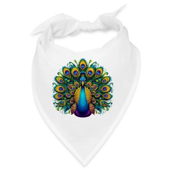 Pfau - Bandana - Weiß - Vorne