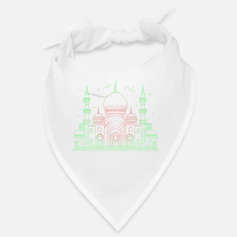 Mosque star crescent stylized green or black Bandana