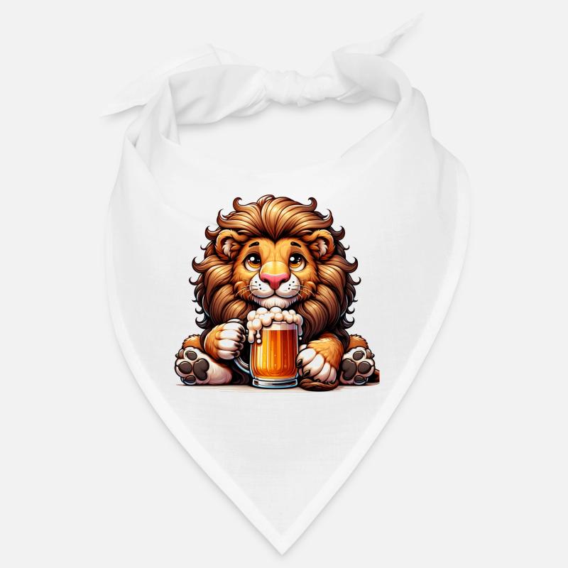 Cute Lion Drinking Beer Bandana