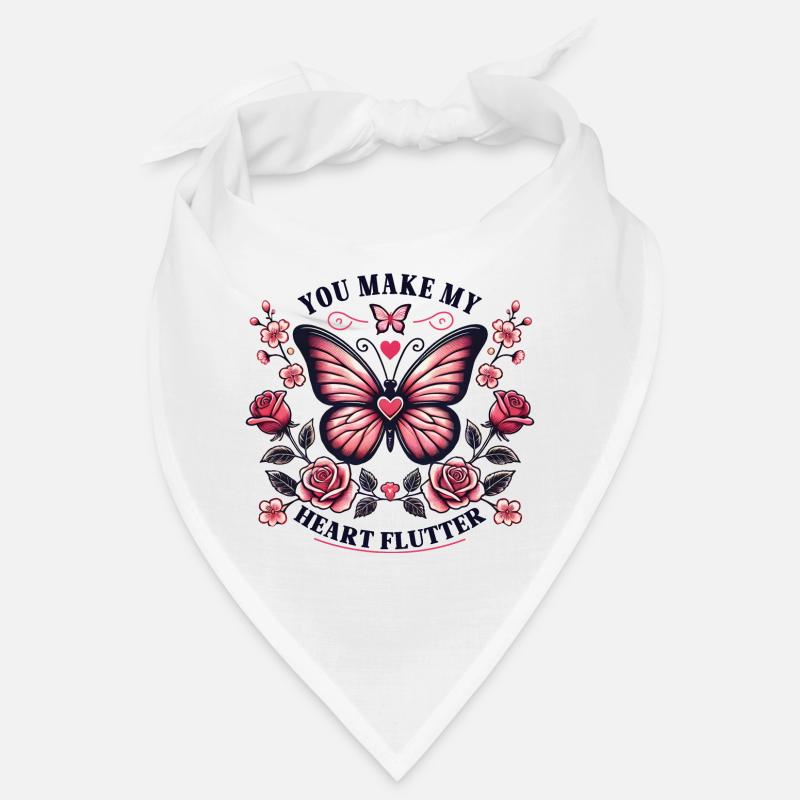 You make my heart flutter - Romantischer Schmetter Bandana