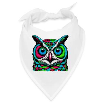 Eule - Bandana - Weiß - Vorne