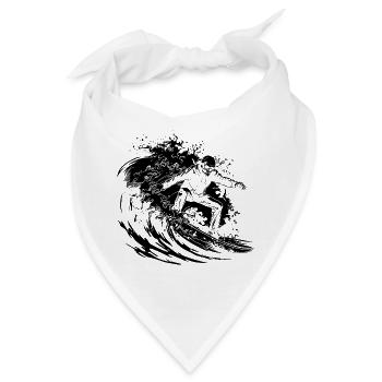 Surfen Skelett Zeichnung - Bandana - Weiß - Vorne