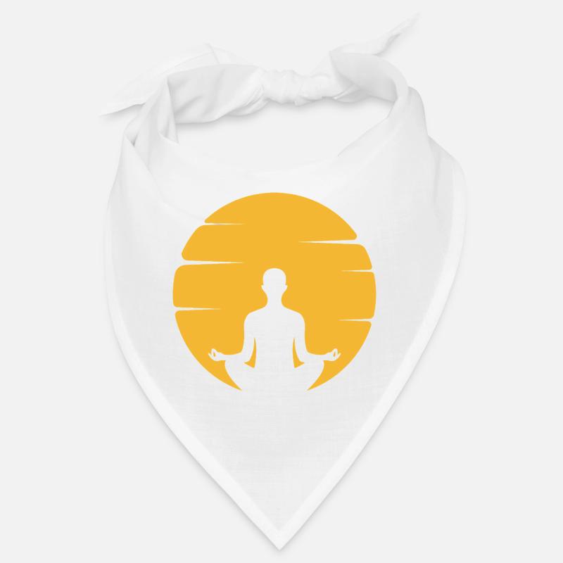 Meditative silhouette with sun circles Bandana