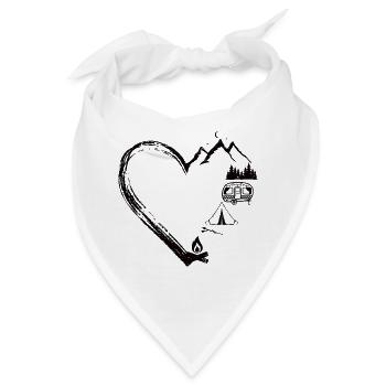 Mountain Heart Camping Patch Design - Bandana - Weiß - Vorne
