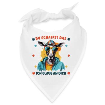 Du schaffst das! Ich glaub an dich! Glücksbringer - Bandana - Weiß - Vorne